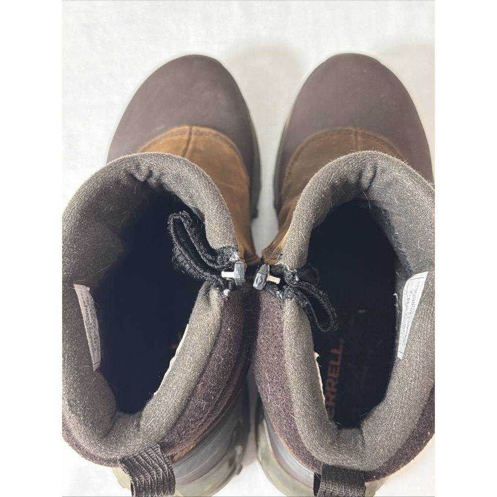 Merrell Thermo Kiruna Mid Zip Waterproof Boots Brown Clay Leather Women Sz 9 Fit - Picture 16 of 16